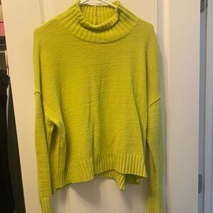 Free People Neon Yellow Turtleneck Sweater